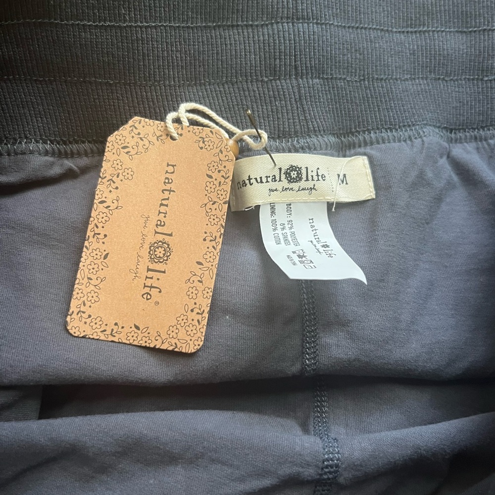 NATURAL LIFE Dark Gray Velvet skort - Picture 2 of 3